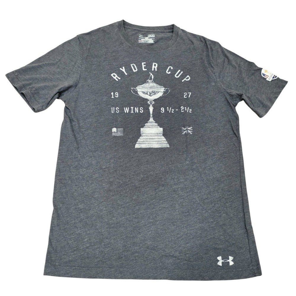 Under Armour Ryder Cup 1927 Golf Shirt Men's M HeatGear USA 9.5-2.5 Gray